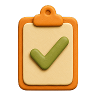 Clipboard with a checkmark representing careful planning