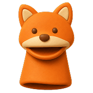 Fox hand puppet used for imaginative play