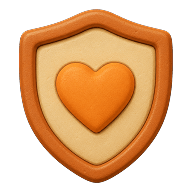Heart-shaped shield representing safe and caring childcare